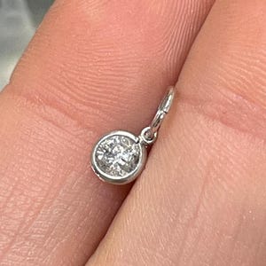Natural Old Mine Cut Diamond .37CT H I1 14K White Gold and Platinum Charm Pendant