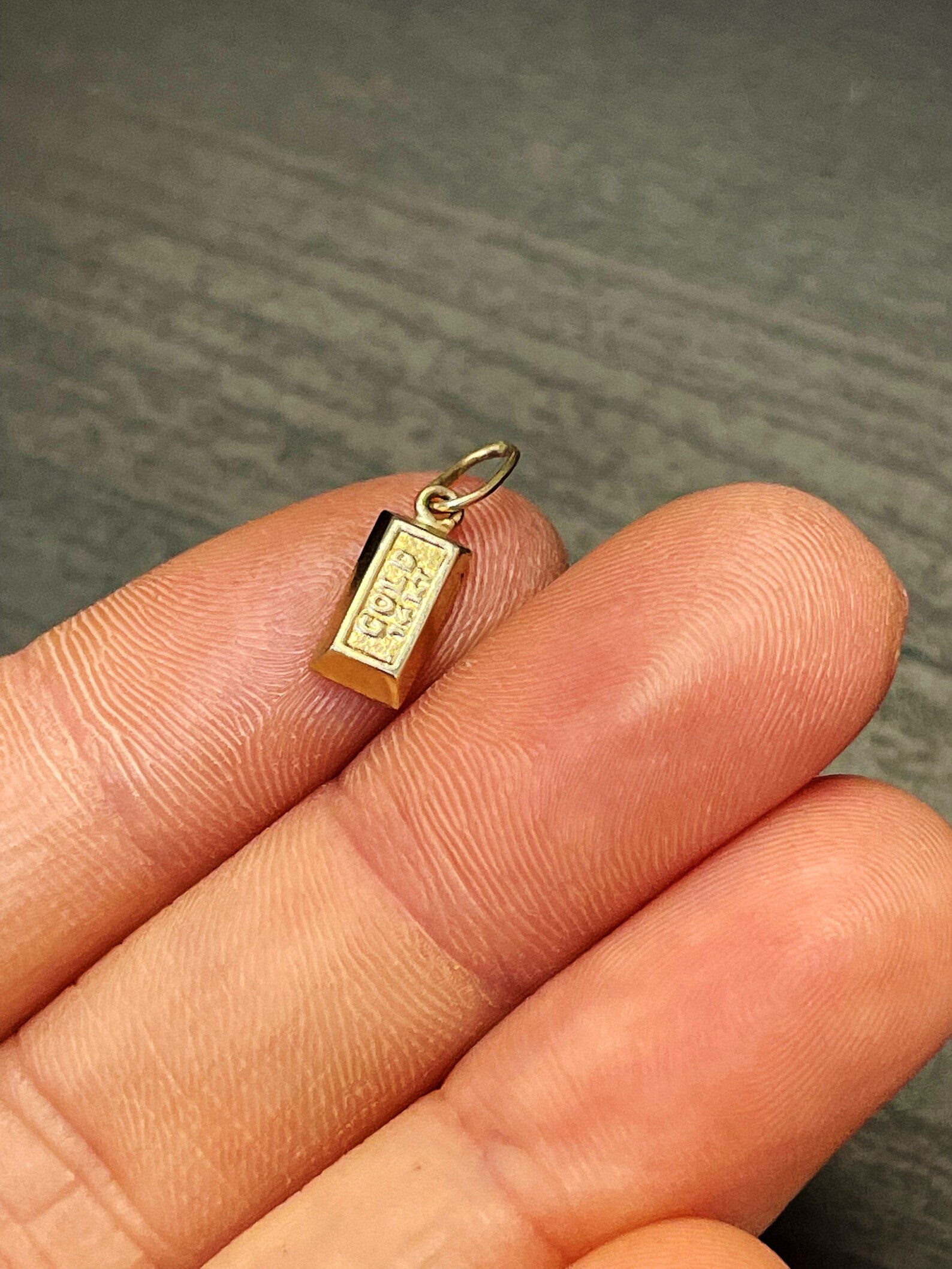 Vintage Mini 14K Yellow Gold Bar Charm 15x5mm Etsy