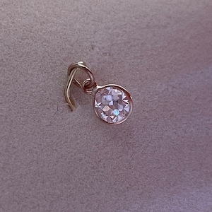 Natural .71CT Old Mine Euro Diamond 14K Yellow Gold Charm Pendant