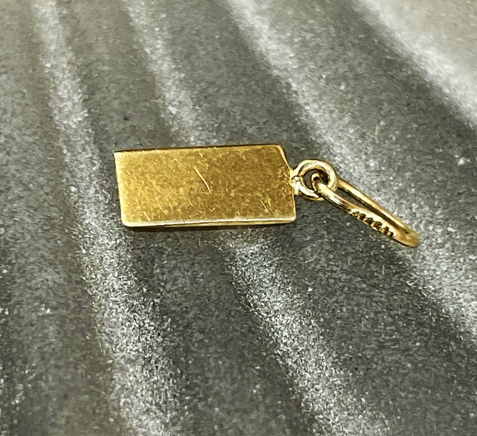 Vintage Mini 14K Yellow Gold Bar Charm 15x5mm Etsy