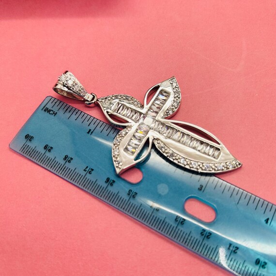 925 Solid Sterling Silver Cross Charm Pendent - image 4