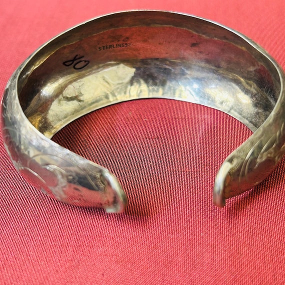 Vintage Link Solid Sterling Silver Bangle Bracele… - image 2