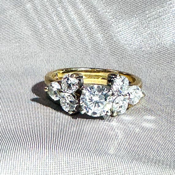 1.10CTW LEO Diamond Soldi 14K Yellow Gold Engagement Ring Set Size 4.75