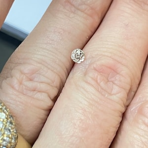 Antique Old Mine Cut .21ct  Natural Diamond 3.45x3.3x2.65mm Light Champagne hue, I1, High Crown  for Antique Jewelry Repair