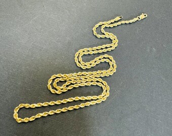 Collana a catena a corda taglio diamante in oro giallo 10 carati (1,5 mm-4,5 mm) - Italia