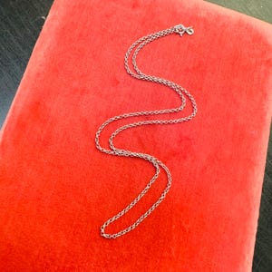 18” 2mm Solid 10K White Gold Rolo Link Necklace Chain