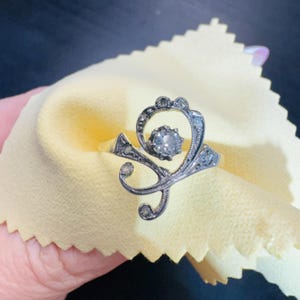 18K Yellow Gold Old Mine Cut Diamond Antique Edwardian Ring Size 9