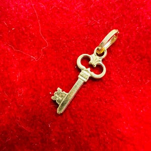 Pendentif à breloques clé squelette de 2,5 cm de long en or jaune 14 carats