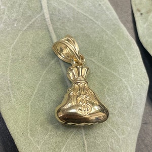Kleiner Geldsack Sack Charm Anhänger aus 585er Gelbgold