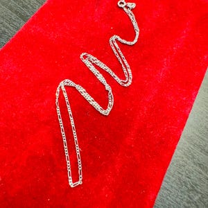14K White Gold Figaro Chain Necklace 20&quot;