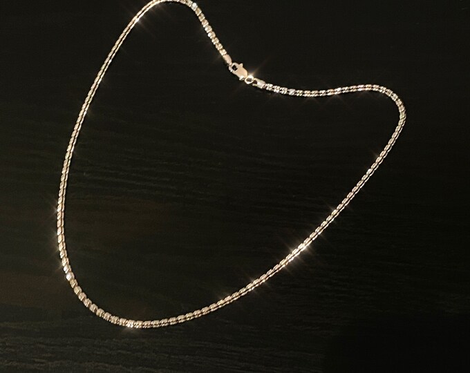 16 3mm Stunning and Super Sparkly Solid 14K White Gold Rounded Tubular