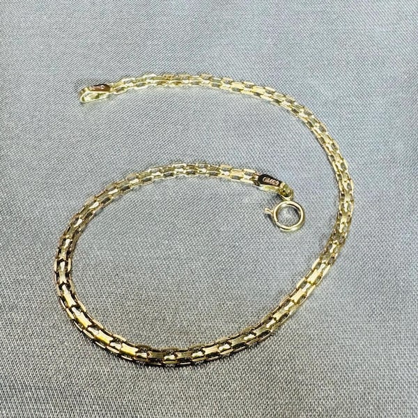 10K Gelbgold Bismarck-Kettenarmband 7"