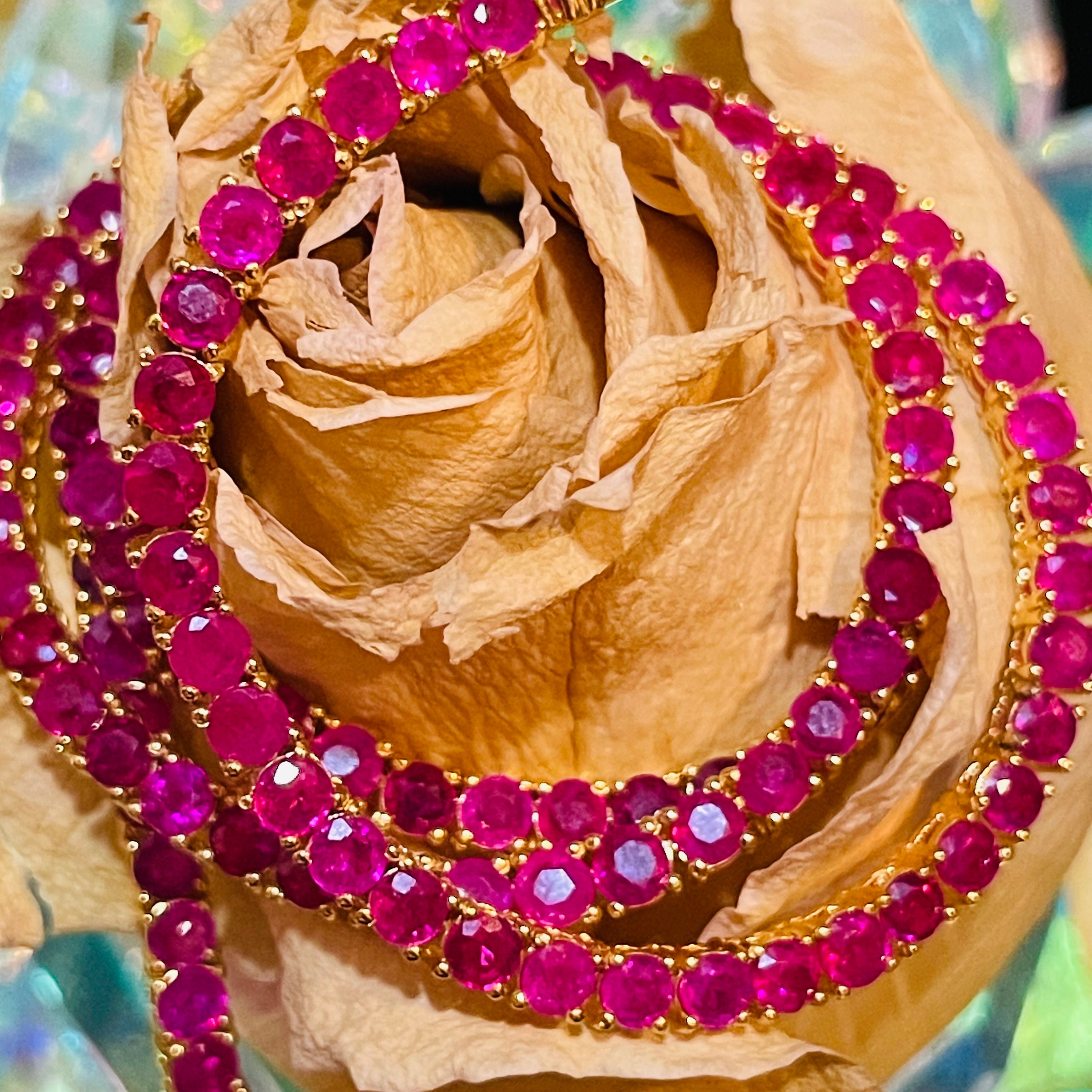 25.5CT Natural Ruby 14K Yellow Gold Tennis Necklace 18” - Etsy 25.5CT Natural Ruby 14K Yellow Gold Tennis Necklace 18” - Etsy