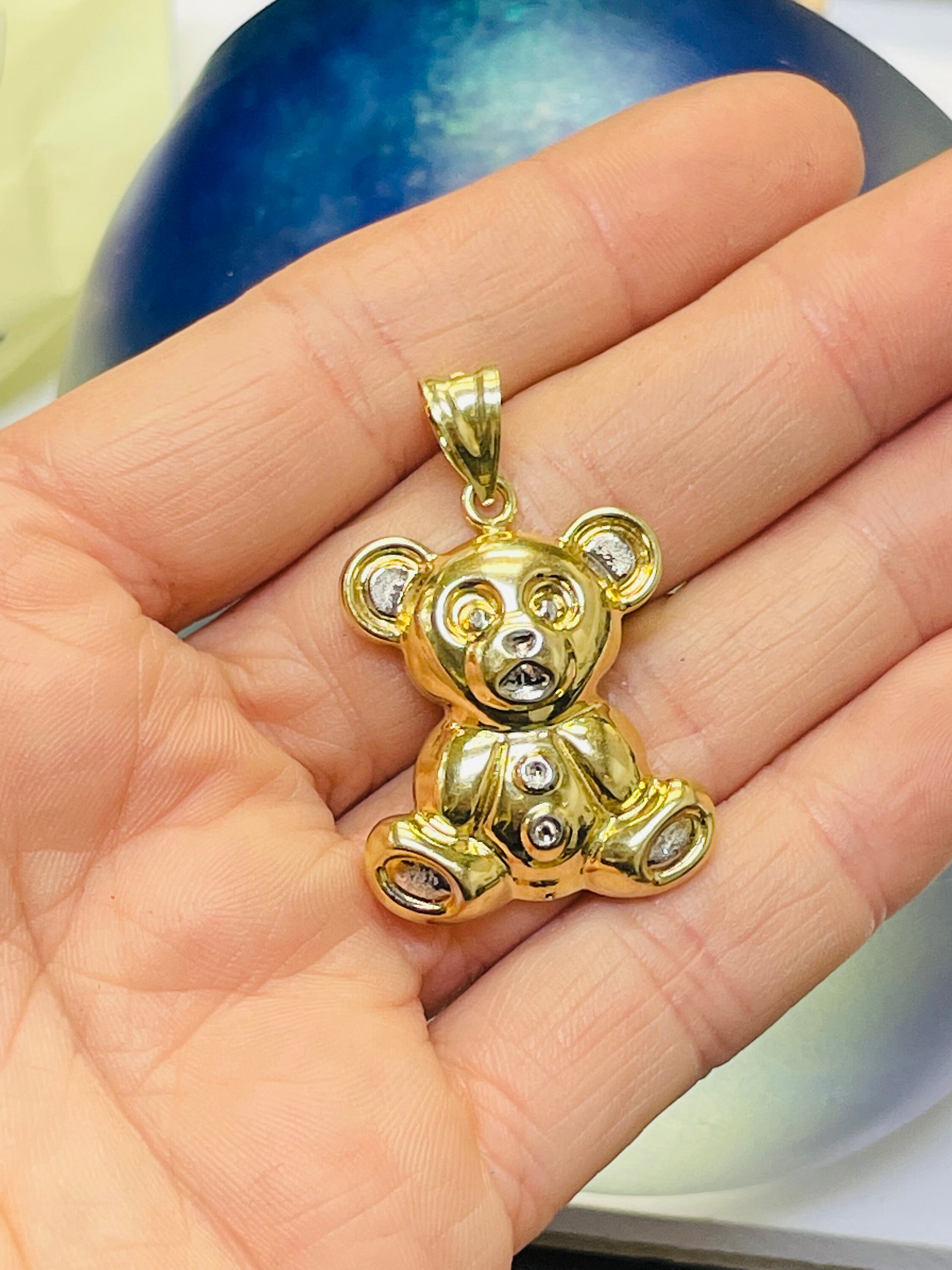 Pendentif ours en peluche cubique, laiton, zircone cubique, sans nickel, pendentif ours, fournitures de fabrication de bijoux, bijoux en gros, 1 pièce, [N49-VC3] - France