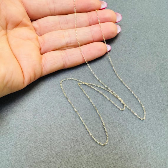 16" Solid 14K Yellow Gold Cable Chain Necklace - image 3