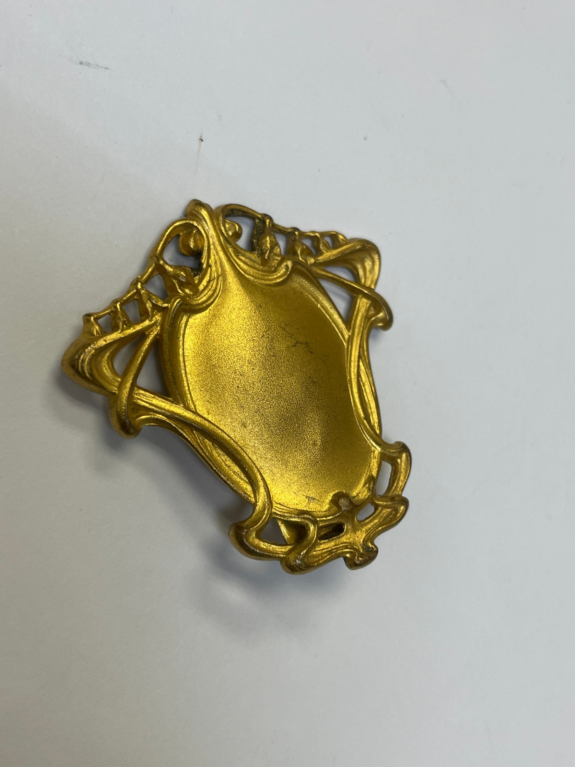Antique Art Nouveau Gold Gilt Metal Belt Buckle - Etsy display picture 1