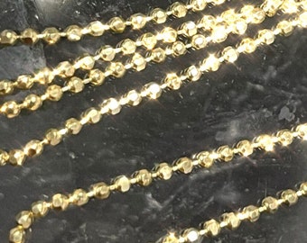 16&quot; Ball Bead Chain Necklace Solid 14K Yellow Gold