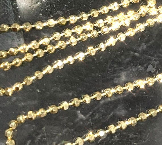Alfred & Vincent 2mm Ball & Faceted Bead Chain Necklace – 925 Sterling Silver & 14k Rose Gold Plated