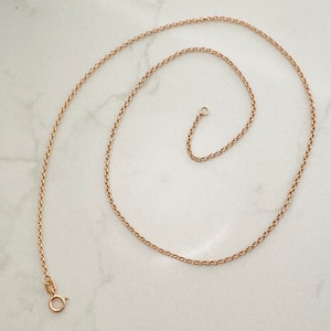 18” 2mm Solid 10K Pink Rose Gold Rolo Link Necklace Chain - Etsy
