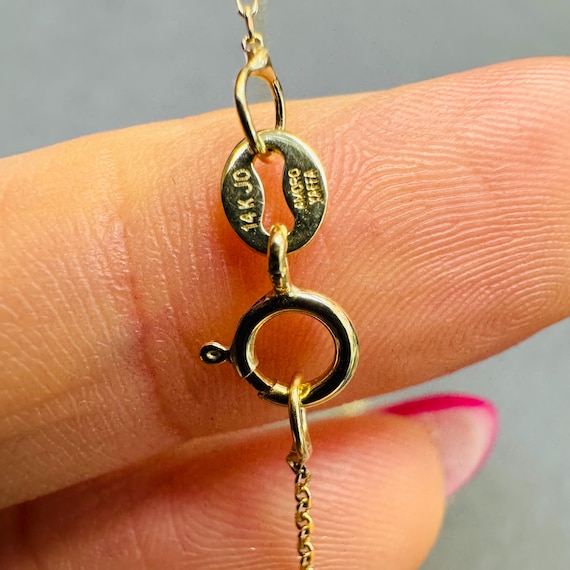 16" Solid 14K Yellow Gold Cable Chain Necklace - image 2