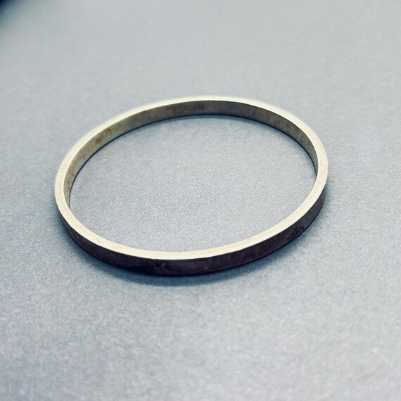 Solid Sterling Silver Bangle Bracelet 8" - image 4