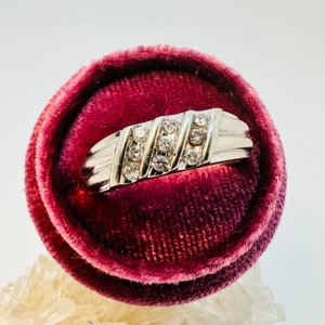14K Weißgold Diamant Bandring Größe 10
