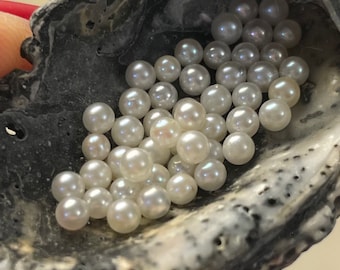 Lot of 20 Loose Natural 2.25-2.5mm Undrilled Akoya Pearls High Luster