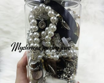 Mysterious Jewelry Jar - Dark, Punk, Vintage Jewelry Jar, Selected Necklace, Bracelet, Ring and Earring Jewelry Jar, Women&#39;s Gift