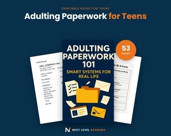 Teen Life Skills Guide: Paystubs, W-2 Forms, IDs (PDF Download)