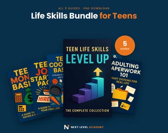 Teen Life Skills Bundle: Money, Job, Cooking, Laundry, Paperwork (PDF Download)