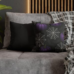 Halloween Pumpkin Pillowcase | Faux Suede Decorative Cushion for Fall Decor, Spooky Home Accent, Autumn Celebration, Cozy Living Room