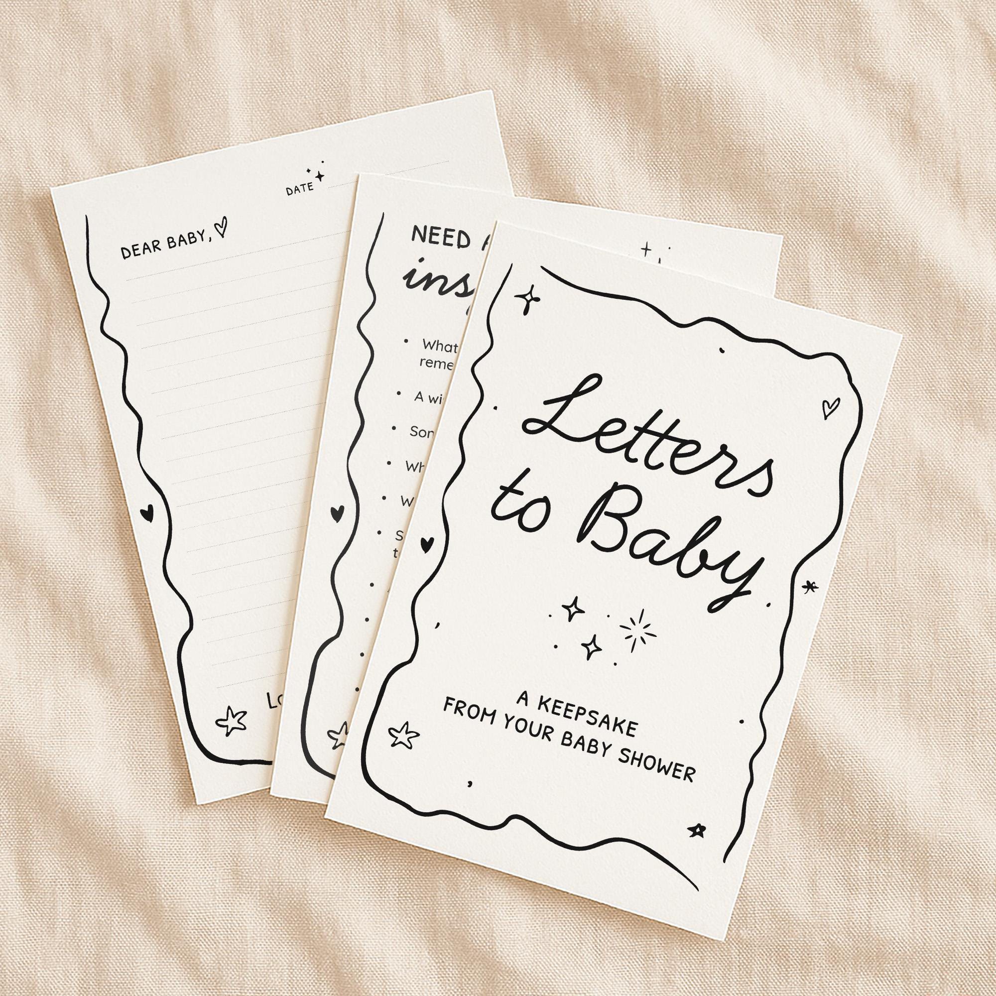 Letters to Baby Printable – Baby Shower Activity & Keepsake – Instant ...