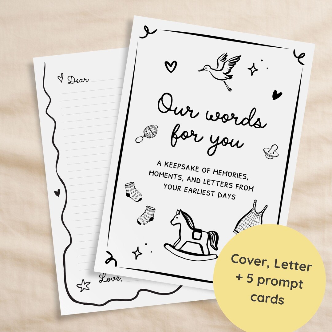 Baby Time Capsule Prompt Cards Keepsake Kit - Printable PDF - Etsy