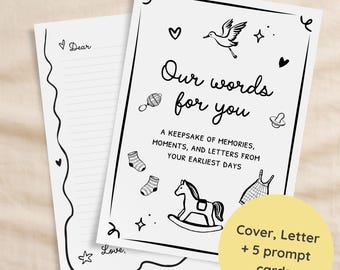 Baby Time Capsule Prompt Cards Keepsake Kit - Printable PDF