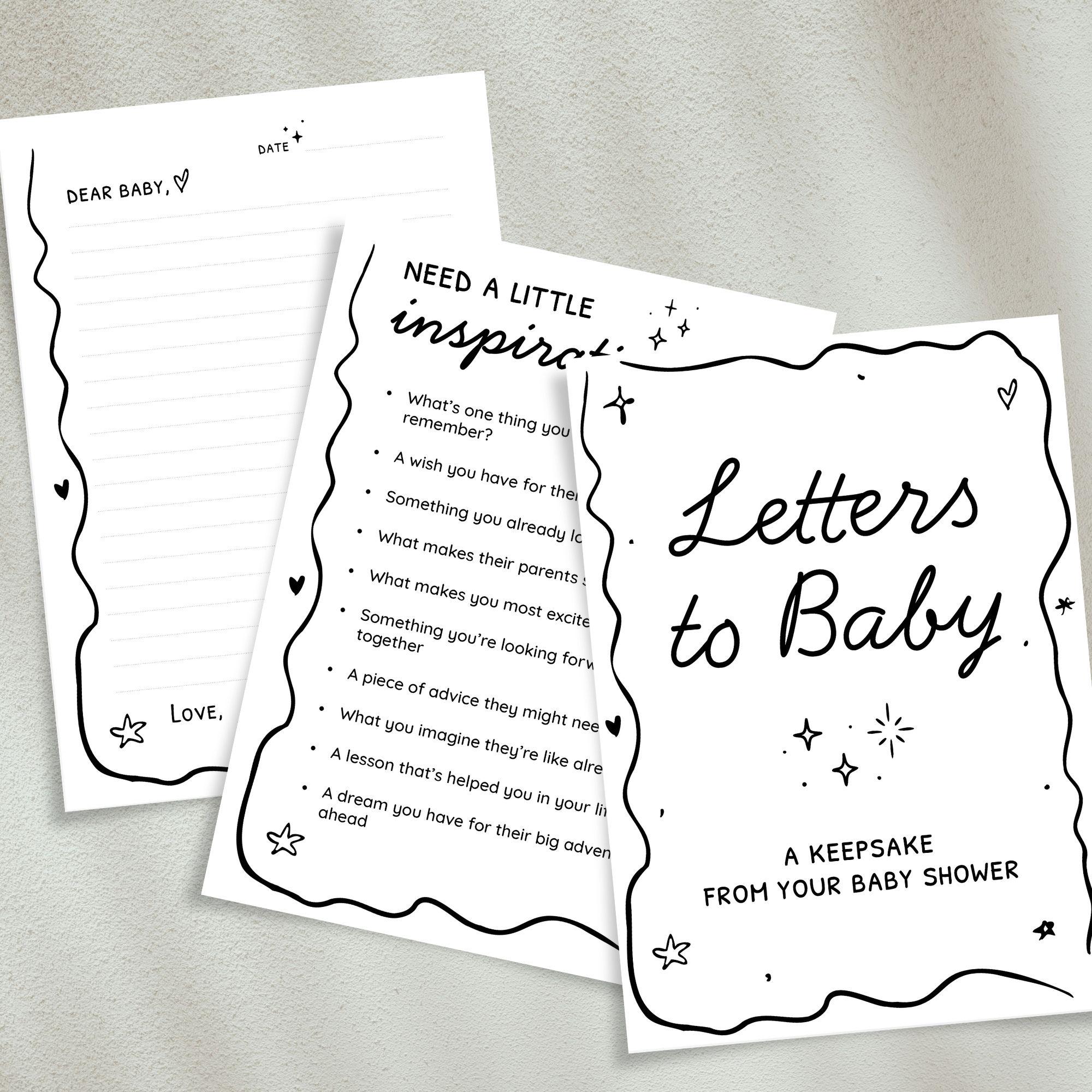 Letters to Baby Printable – Baby Shower Activity & Keepsake – Instant ...