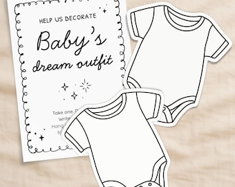 Baby Shower Bodysuit Decorating Activity: DIY Guest Book Alternative (Digital Download)