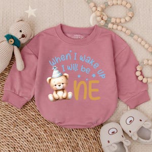 Personalised Bear First Birthday Bubble Romper, Bear Boy Birthday Shirt, 1st Birthday Gift For Boy, Beary First Birthday Gift