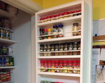 Door Mounted White Spice Rack Pantry Door Closet Door Etsy