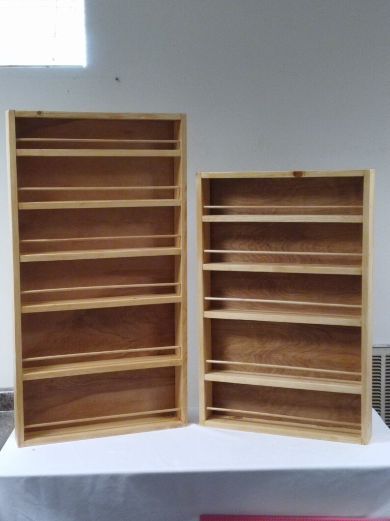 Spice rack full door size mounted on wall or hollow core Etsy