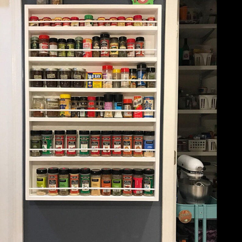 Door Mounted White Spice Rack Pantry Door Closet Door Hollow Core Door Soild Wood Door Or Wall Mounted