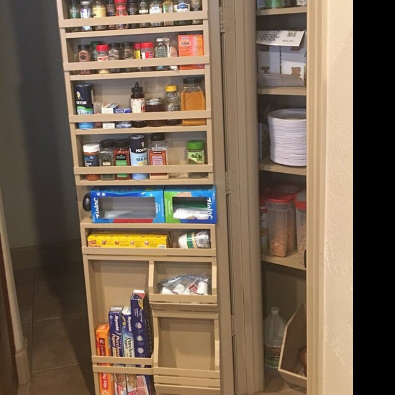 Spice rack full door size mounted on wall or hollow core Etsy