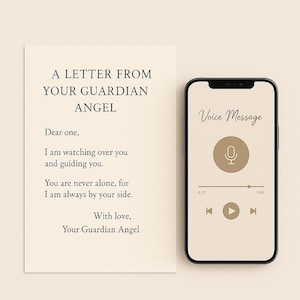 Carta de tu ángel de la guarda con grabación de voz / Mensaje hablado personalizado + Carta de consuelo digital / Regalo de aliento espiritual