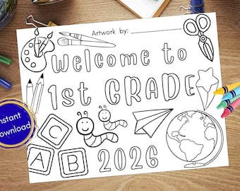 Welcome to 1st Grade Coloring Page: Back to School Activity (PDF Download)