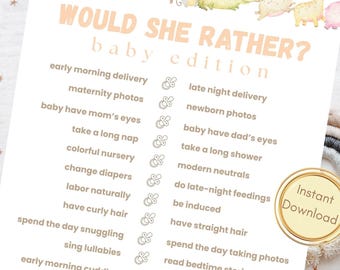 Safari-babyshowerspel | Genderneutraal, zou ze liever hebben (pdf)