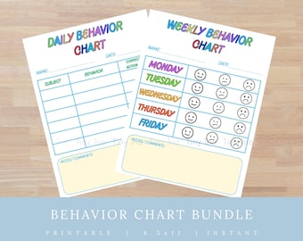 Behavior Tracker für Kinder | Schüler Behavior Chart | Kinder Verhaltenstabelle | Zuhause, Klassenzimmer, Therapie-Tracker für Kids (PDF Download)