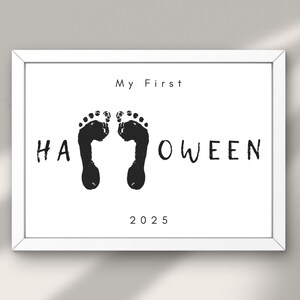 Baby&#39;s First Halloween Handprint Footprint Art: Keepsake Craft Printable