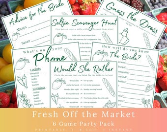 Fresh Off the Market Bridal Shower Game Bundle | Bachelorette Party Activities (PDF Download)