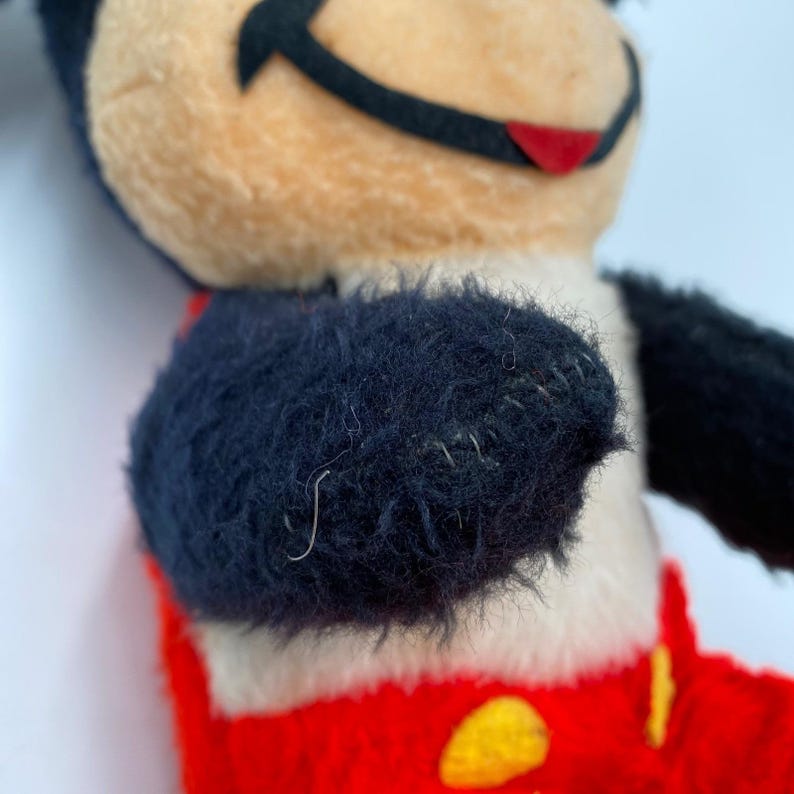 Vintage 1960s Walt Disney Mickey Mouse 15" Plush Toy California Stuffed Toys image 3