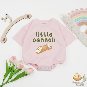 Little Cannoli Short Sleeve Romper, Baby Shower Gift, Italian Food Baby Bodysuit, Foodie Bodysuit, Pastry Romper, Newborn for Girls Boys