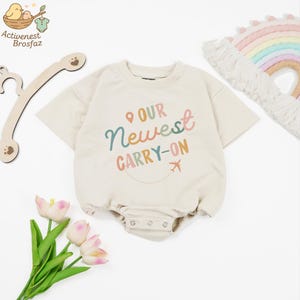 Our Newest Carry-On Baby Romper, New Traveling Buddy Bodysuit, Airplane Travel Baby Bodysuit, Traveler Baby Romper, Travel Baby Gifts